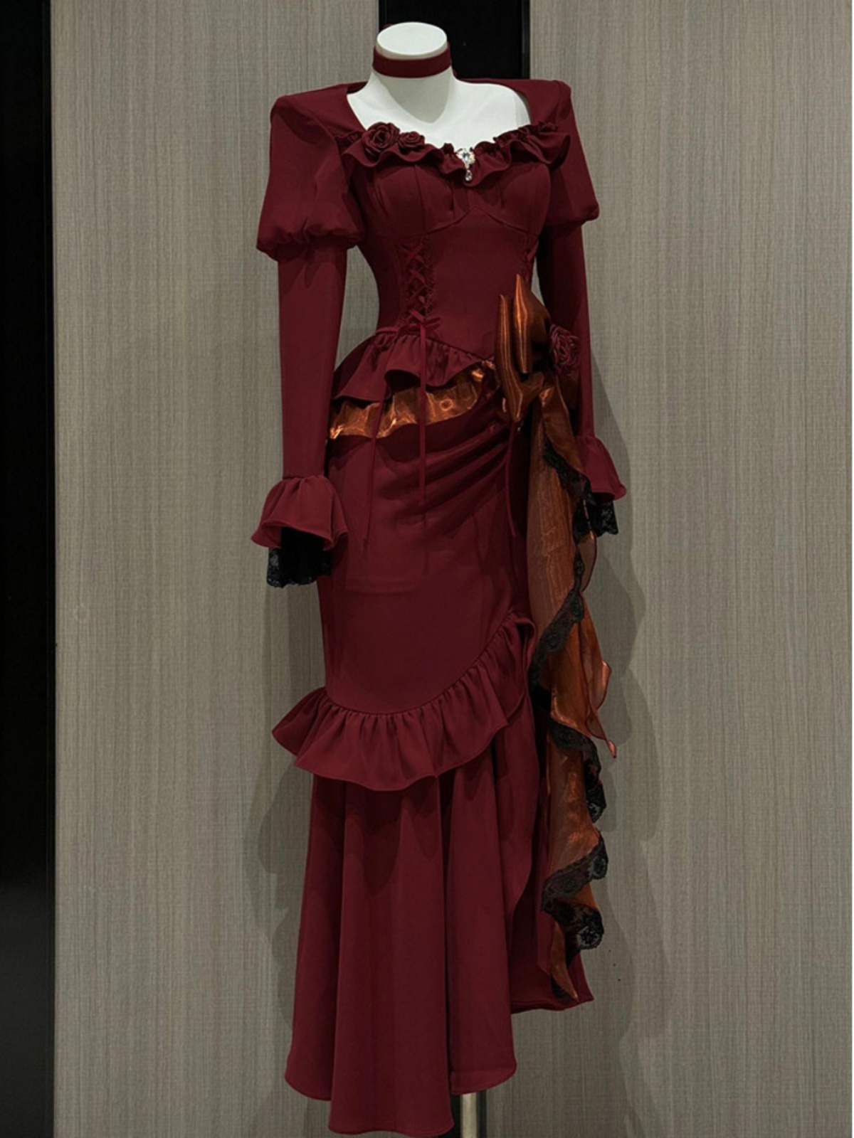 Gaun Vintage Merah Musim Semi  - Women'S Red Formal Wear ulasan dan harga