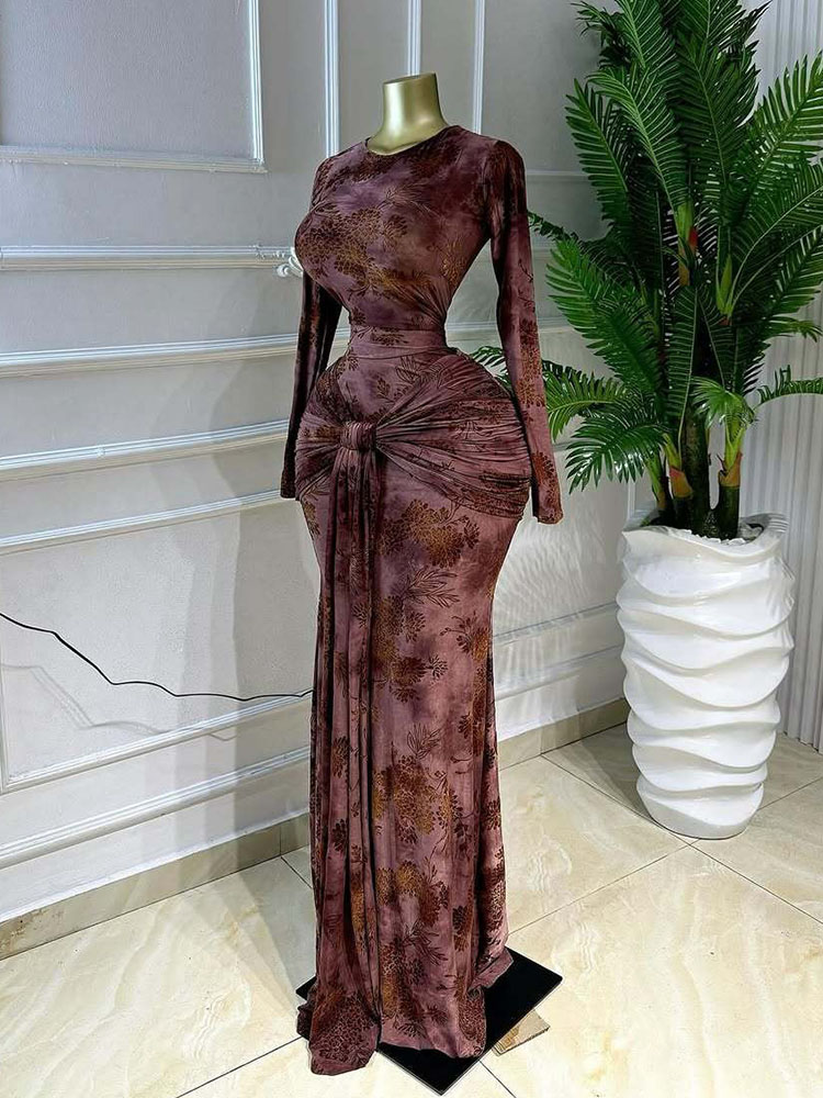 Gaun Maxi Lengan Panjang Musim - Women'S Red Formal Wear ulasan dan harga