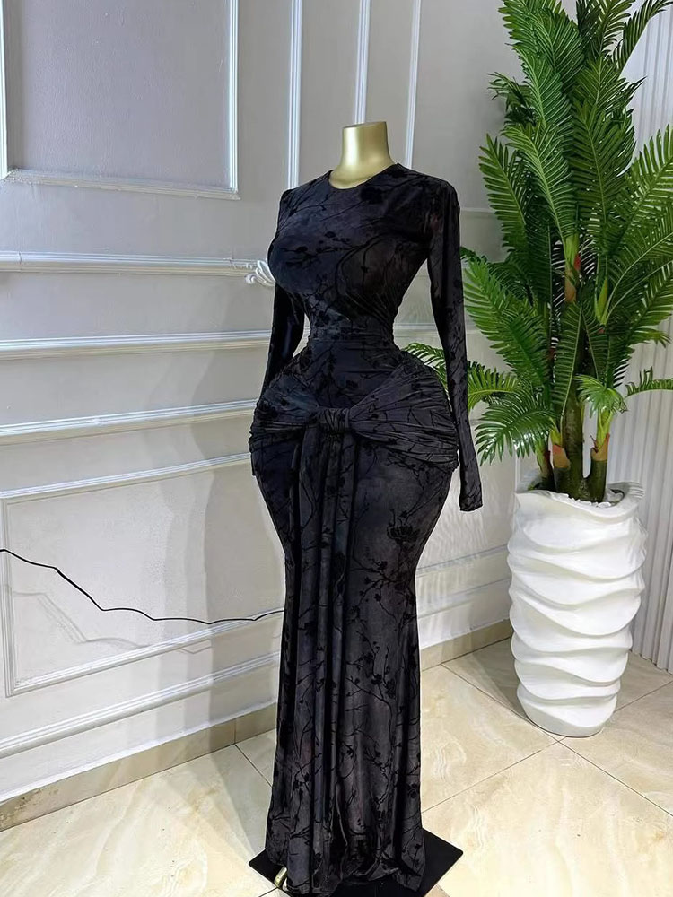 Gaun Maxi Lengan Panjang Musim - Women'S Red Formal Wear ulasan dan harga