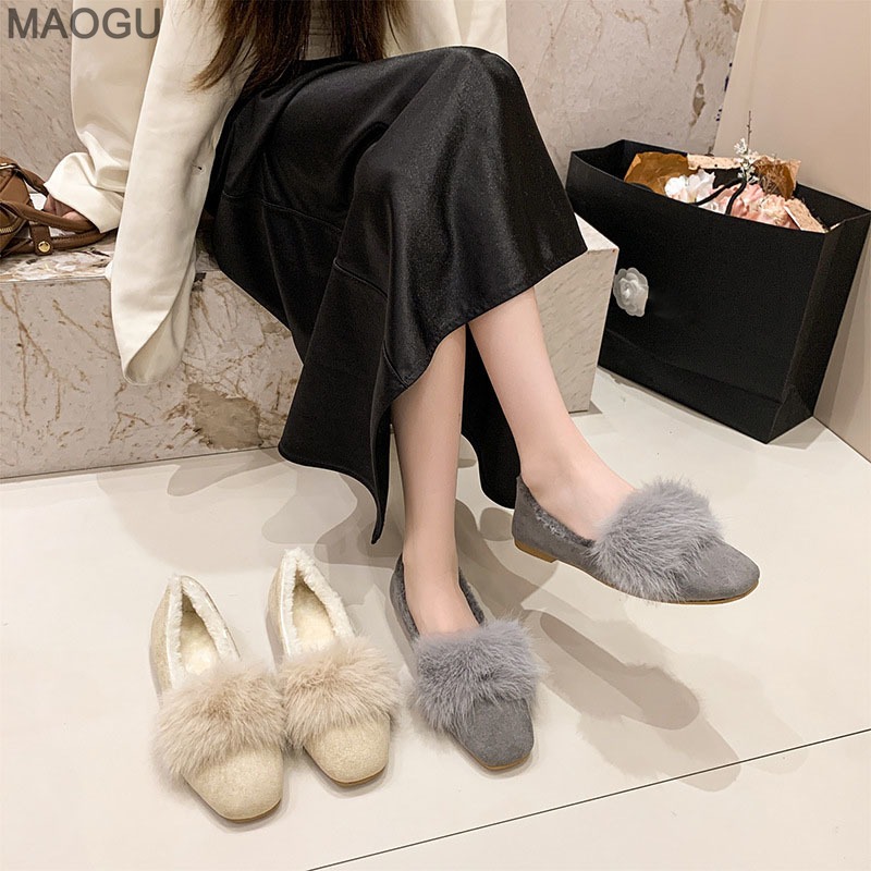 Sepatu Wanita Berbahan Bulu Ha - Womens Heels ulasan dan harga